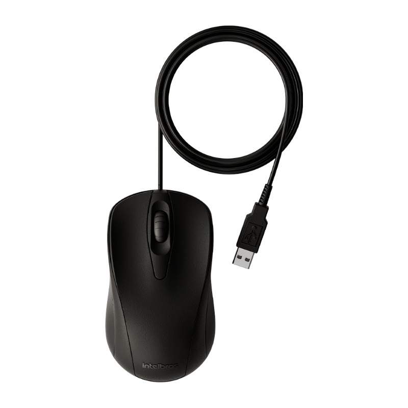MOUSE INTELBRAS MCI20 -COM FIO PRETO