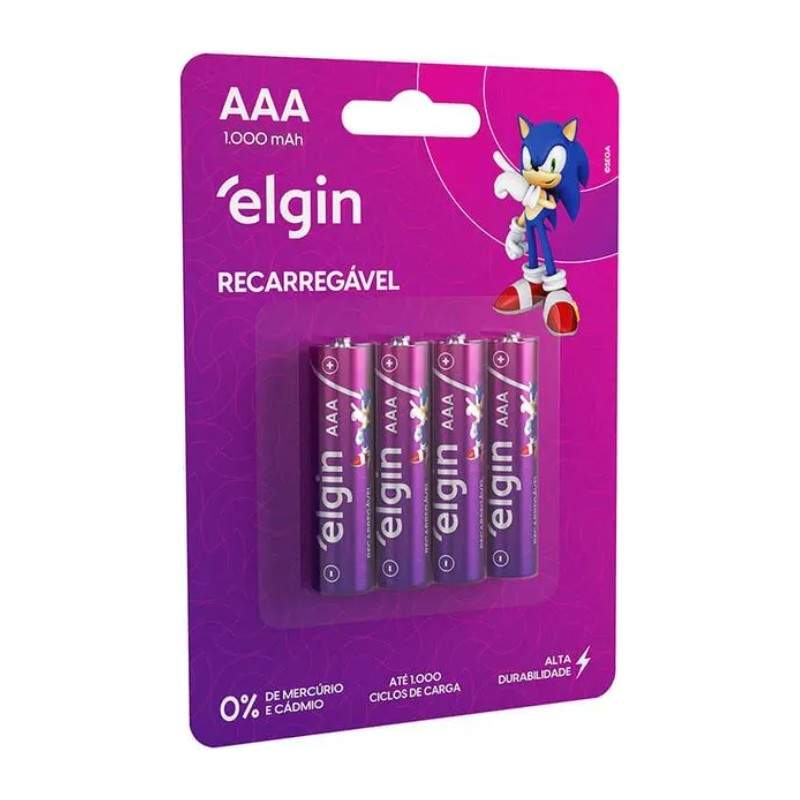AAA-1000 MAH-PILHA RECARREG.ELGIN BLIST4