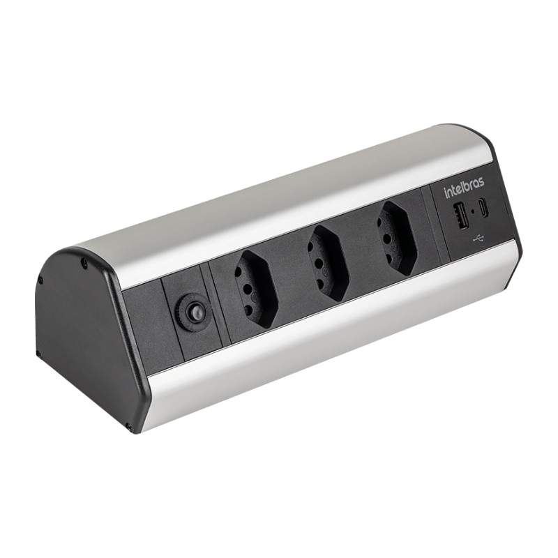 PROTETOR ELETRONICO 3 TOMADAS 2 USB P/BANCADA EPE 4003