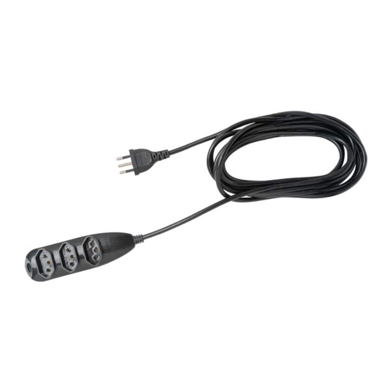 EXTENSAO ELETRICA 3 TOMADAS 3 PINOS 10A 3M PRETA EXT 3003