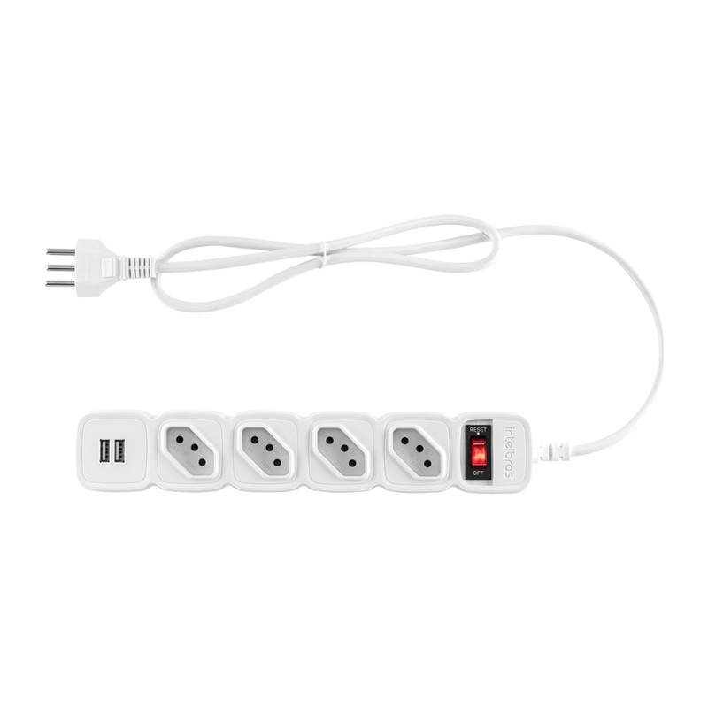 Protetor Eletrnico c/ 4 Tomadas e 2 USB - EPE 204 USB BR