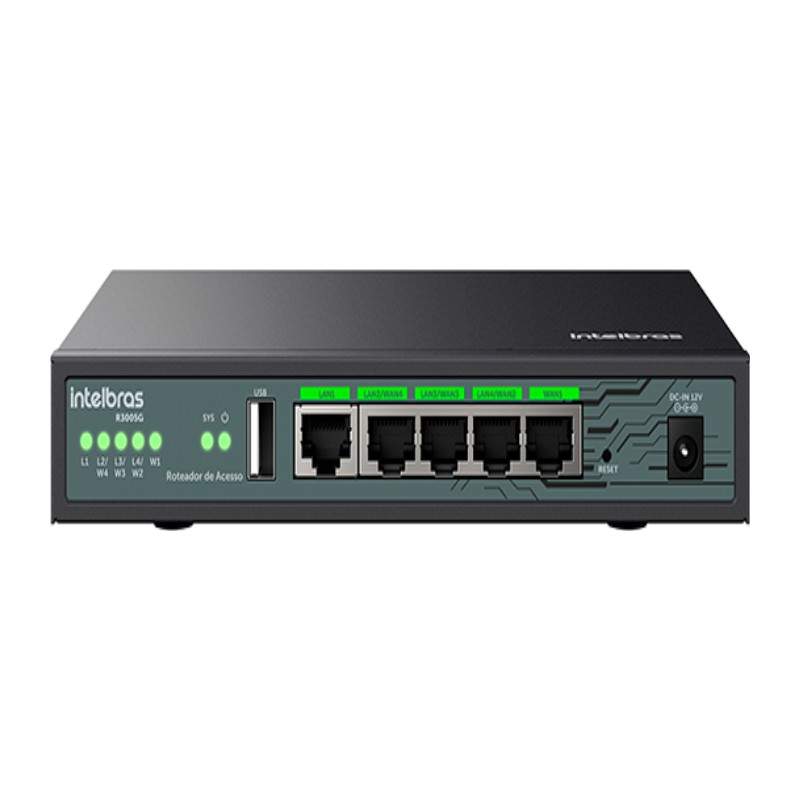 ROTEADOR ACESSO 5 PORTAS RJ45 4WAN/1LAN/1USB R3005G