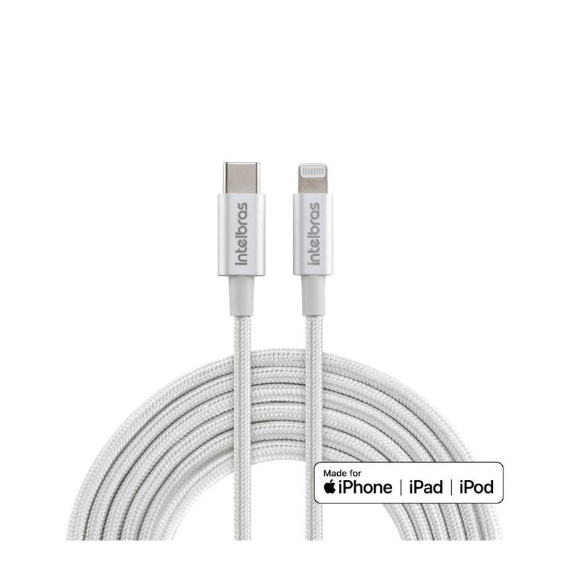 Cabo USB-C - Lightning 1,5m Nylon Branco EUCL 15NB