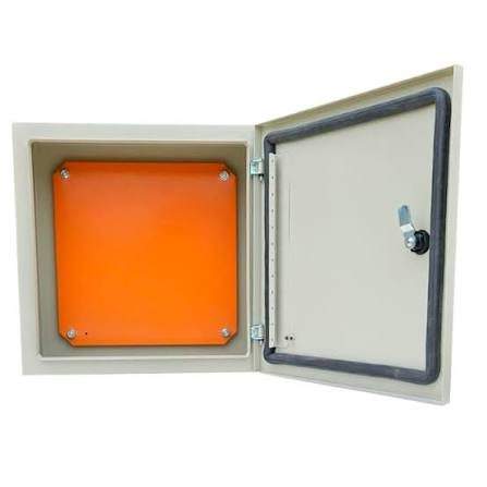 QUADRO DE COMANDO DLT PREMIUM 400X300X200 BEGE - PLACA DE MONT. LARANJA