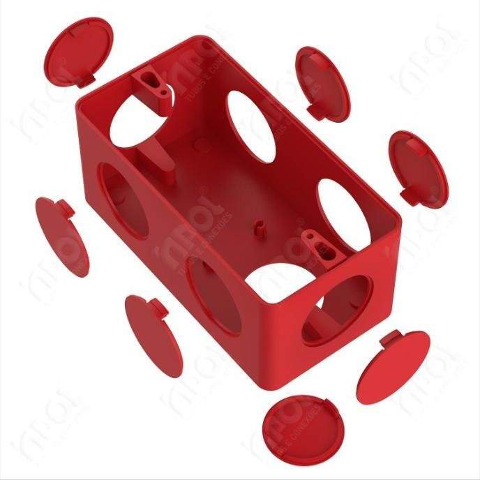 CAIXA CONDULETE 7 ENTRADAS VERMELHO 1 