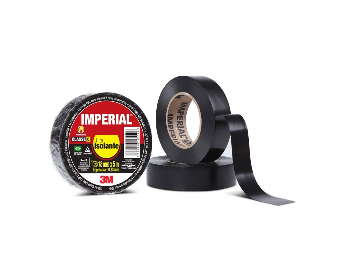 FITA ISOLANTE 10METROS 18MM PRETO