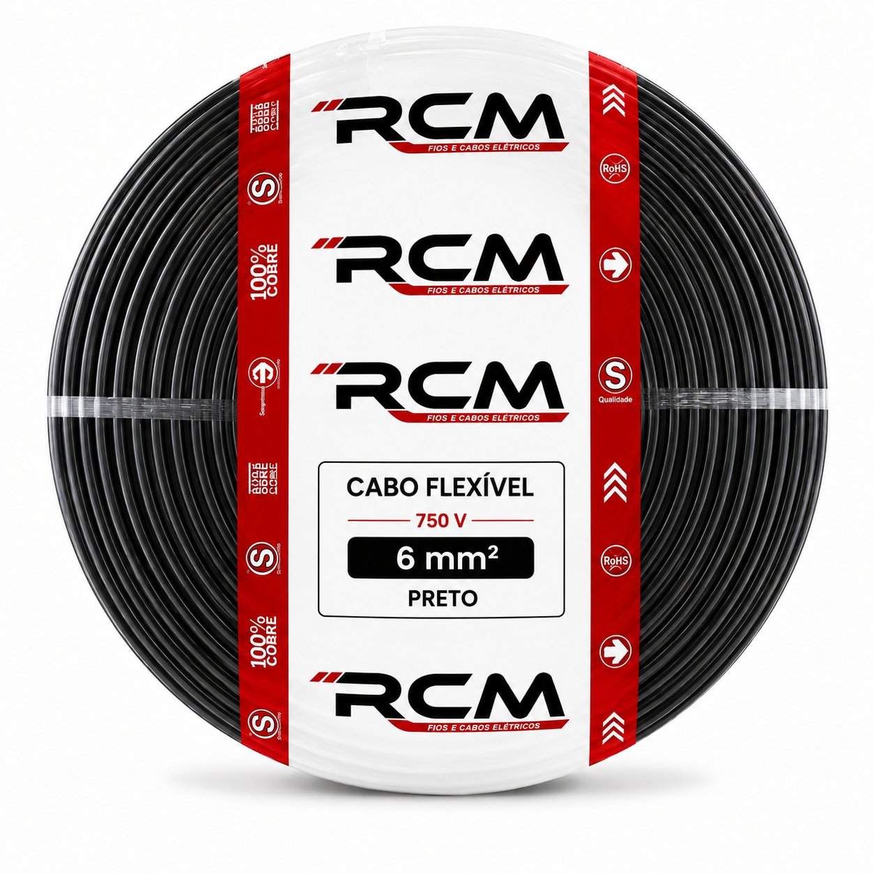 CABO FLEXIVEL 750V 6MM PRETO