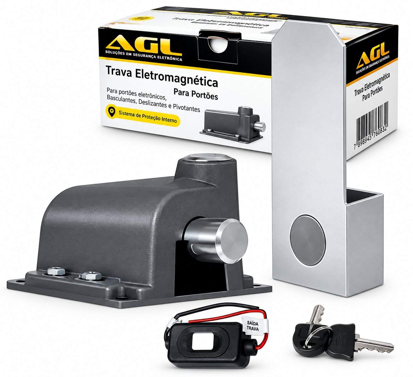 TRAVA ELETROMAGNETICA 110V - CINZA C/ MODULO V2024 - UNIDADE