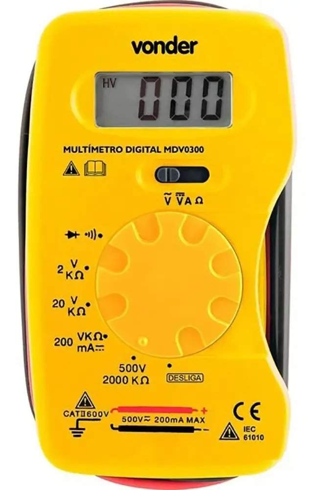 MULTIMETRO DIGITAL DT830B AMARELO