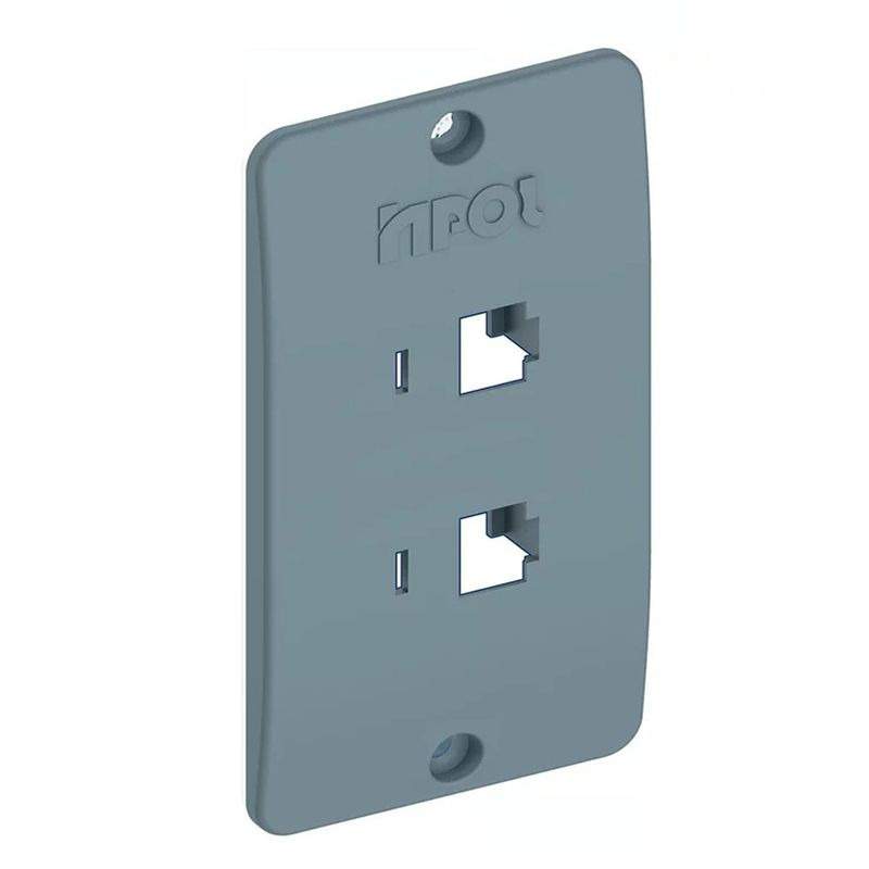 TAMPA 2 RJ45 1  CINZA