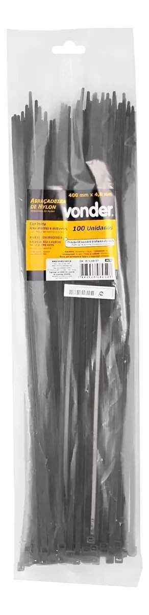 ABRAC NYLON 400X4,8 PRETA CJ C/100 VOND
