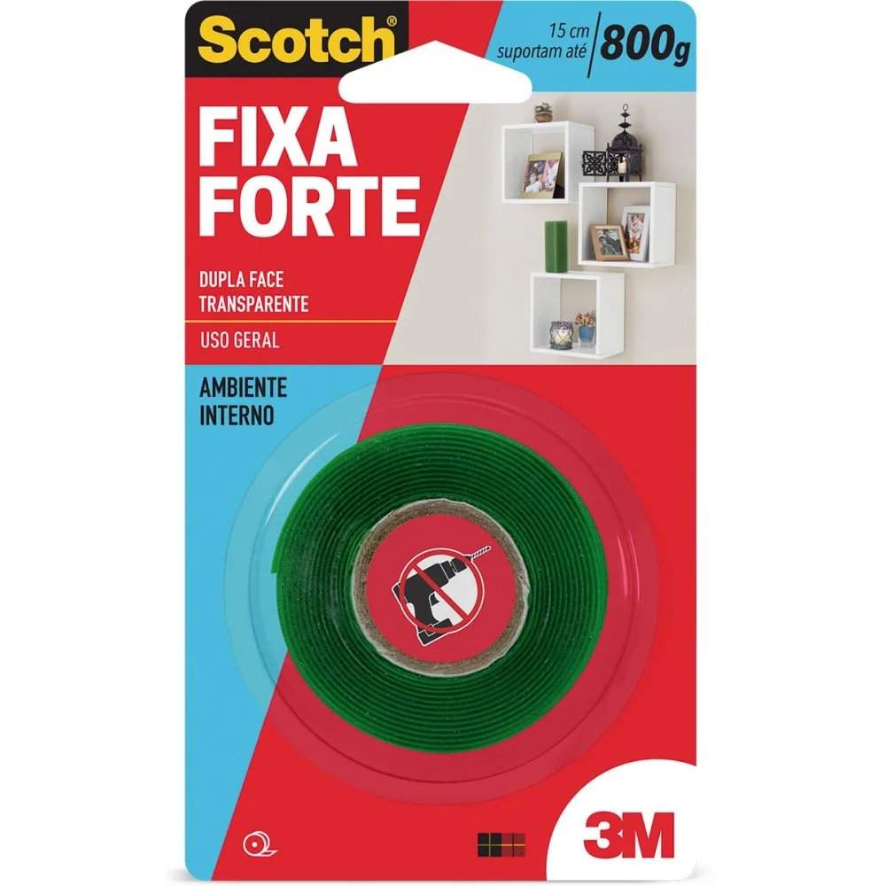 FITA DUPLA FACE FIXA FORTE 12MMX2M  3M