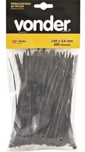 ABRAC NYLON 140X3,6 PRETA CJ C/100 VOND