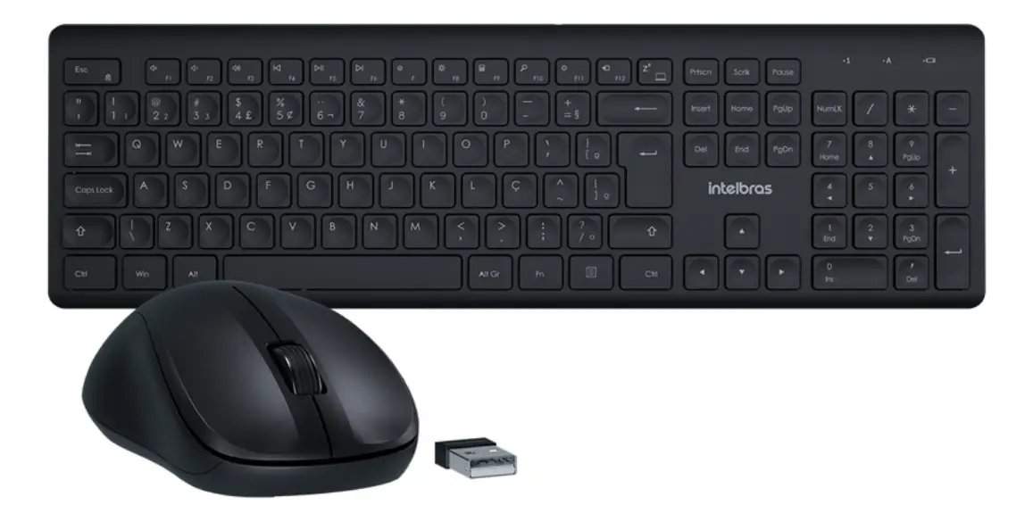 Combo Teclado e Mouse Intelbras CSI50 - Sem Fio Preto